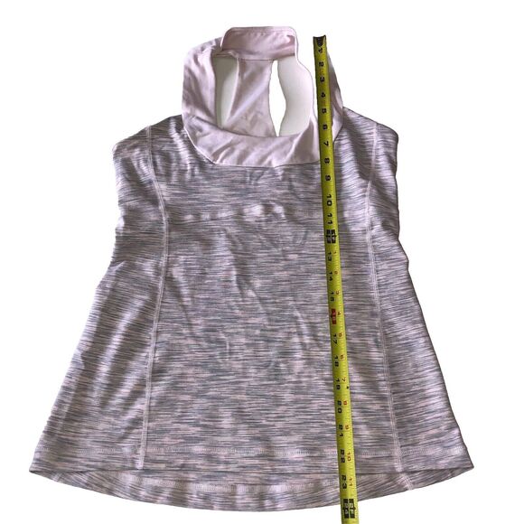 Lululemon Scoop Neck Tank Pink Gray Space Dye Racerback Built In Shelf Bra S 8 - Picture 7 of 10